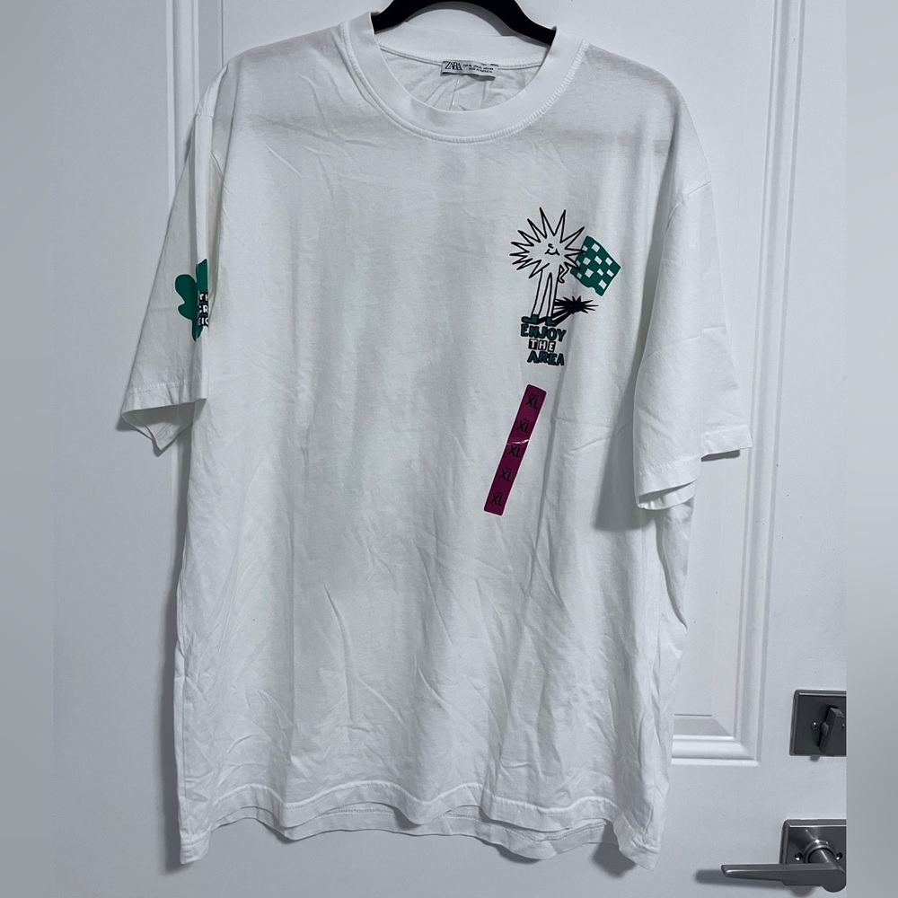 Zara Men’s Cartoon Print Short Sleeve Tee - Made in Portugal - Size L, XL
